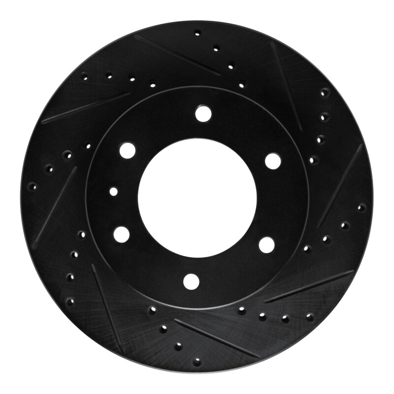 Ford Ranger Brake Rotor (1) - Front Right - R1 Concepts - Drilled & Slotted - Black - `13-`17